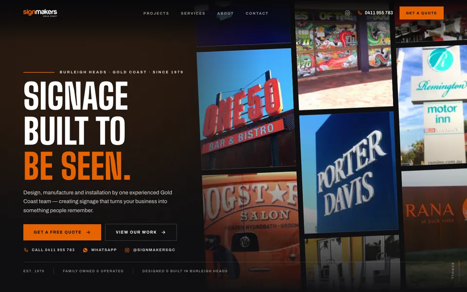 Signmakers Gold Coast website, built by Bluepeek