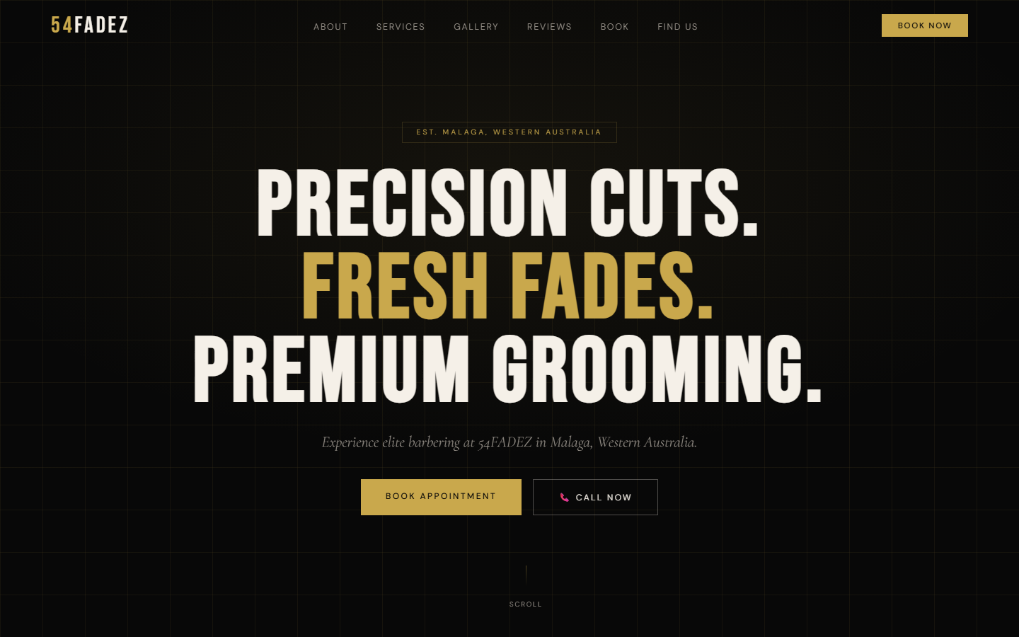 54 Fadez website homepage built by Bluepeek